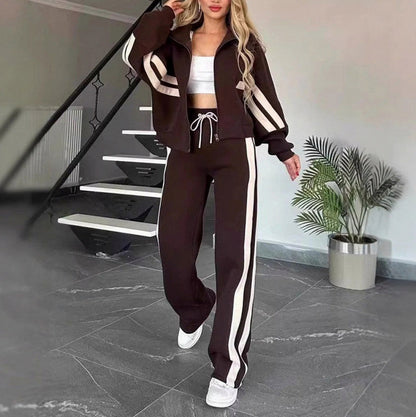 Striped Long Sleeve Two Piece Set