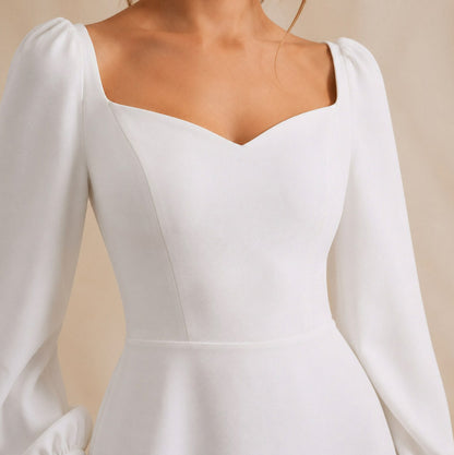 Sweetheart Long Sleeve Midi Dress