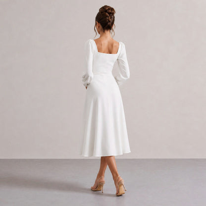 Sweetheart Long Sleeve Midi Dress