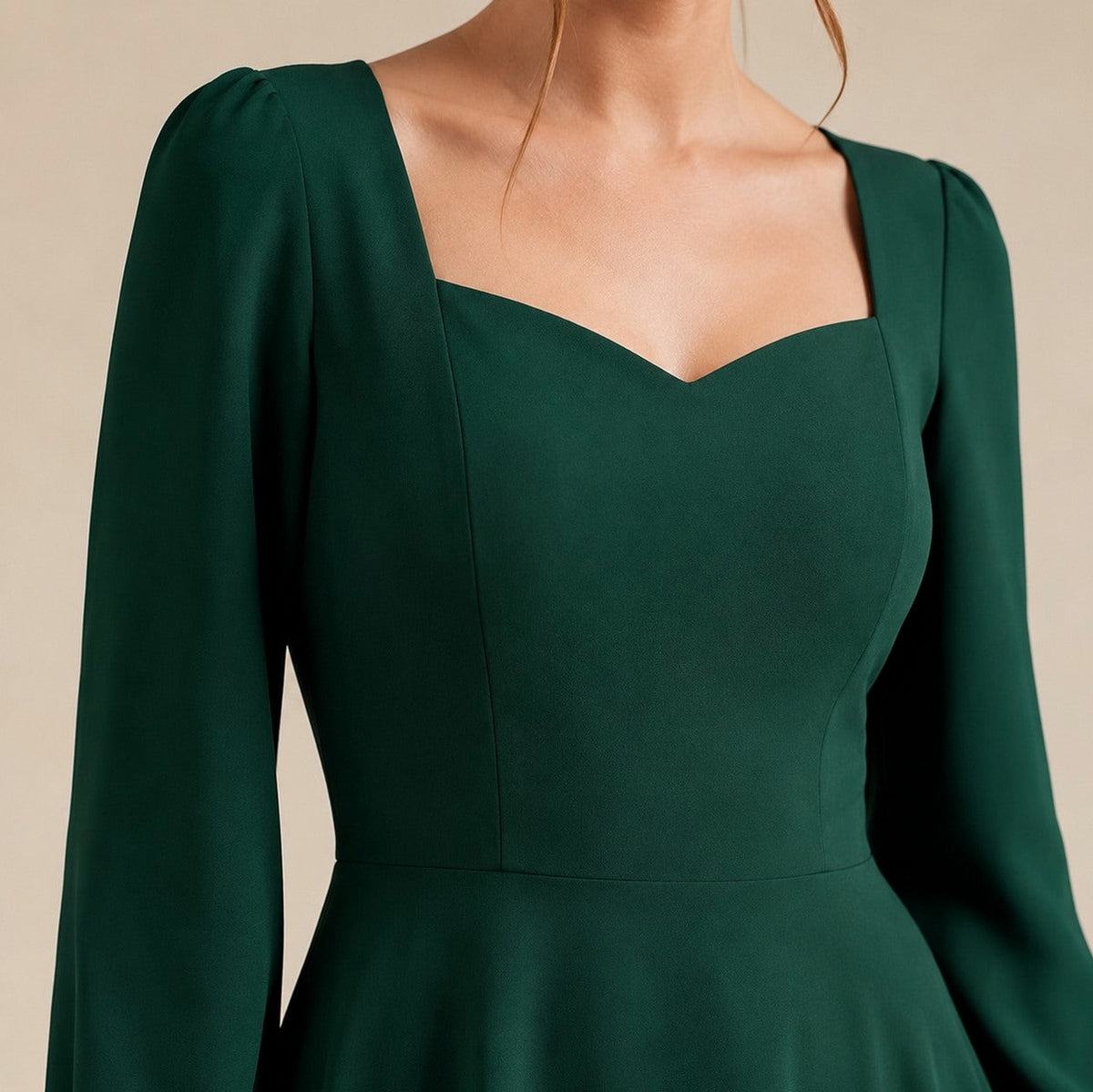 Sweetheart Long Sleeve Midi Dress