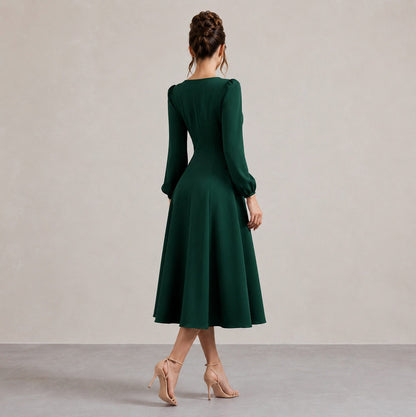Sweetheart Long Sleeve Midi Dress