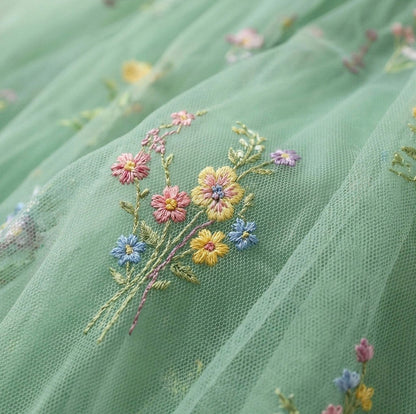 Tulle Embroidered Sweetheart Maxi Dress