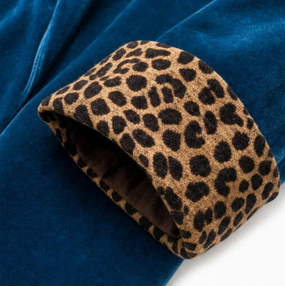 Velvet Leopard Print Maxi Coat