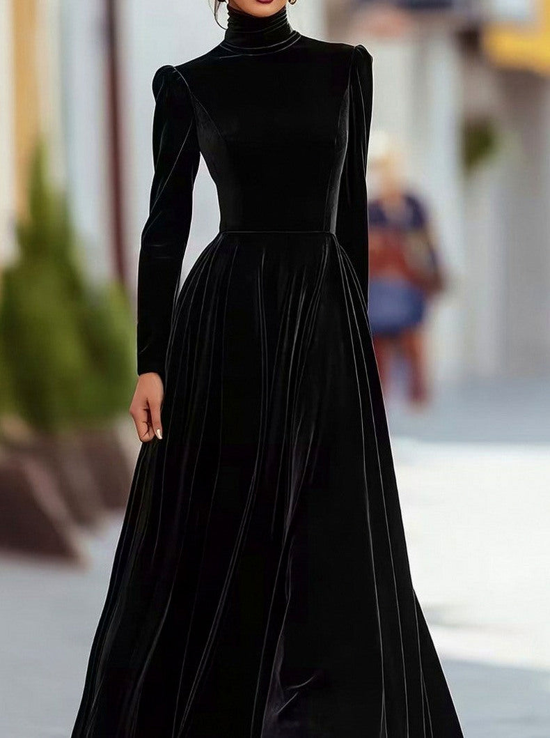 Velvet Long Sleeve Maxi Dress