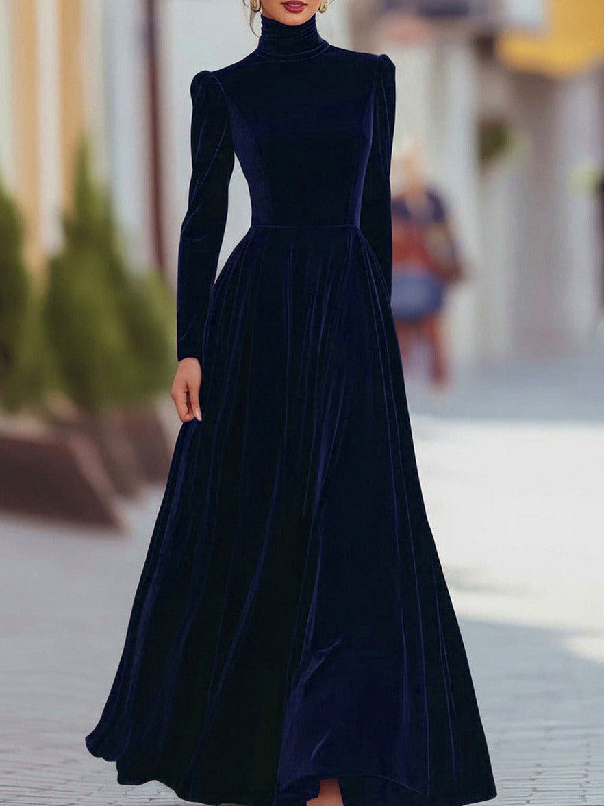 Velvet Long Sleeve Maxi Dress