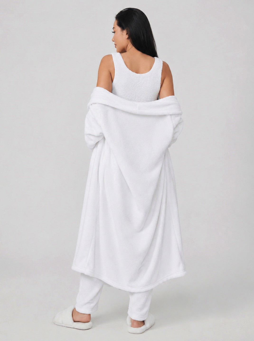 Fleece Long Sleeve Robe Three Piece Co Ord Set