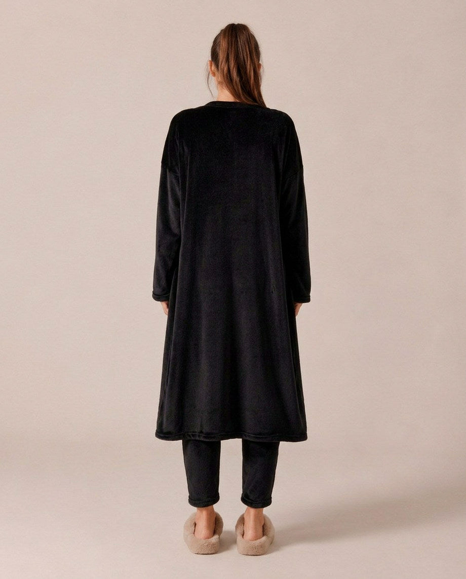Fleece Long Sleeve Robe Three Piece Co Ord Set