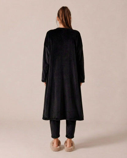 Fleece Long Sleeve Robe Three Piece Co Ord Set