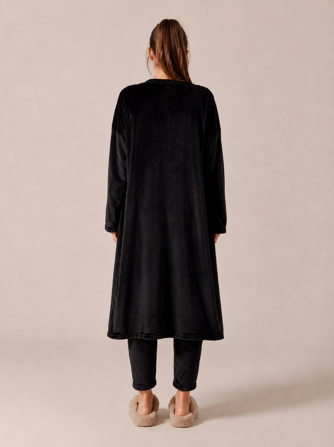 Fleece Long Sleeve Robe Three Piece Co Ord Set