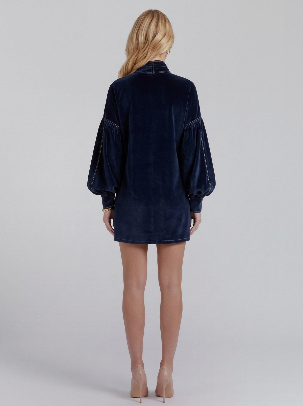 Velvet Long Sleeve Shift Mini Dress