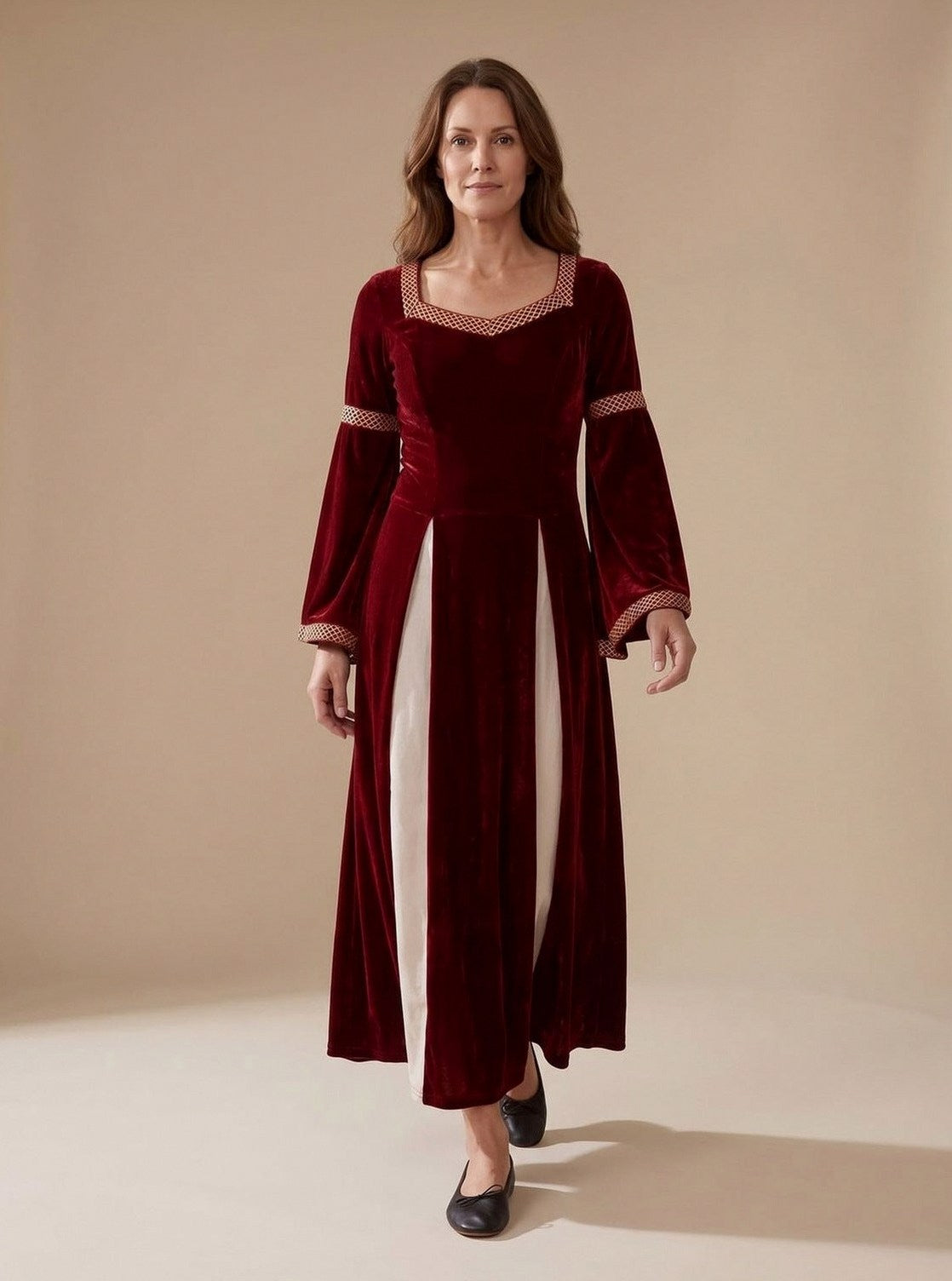 Velvet Square Neck Long Sleeve Maxi Dress