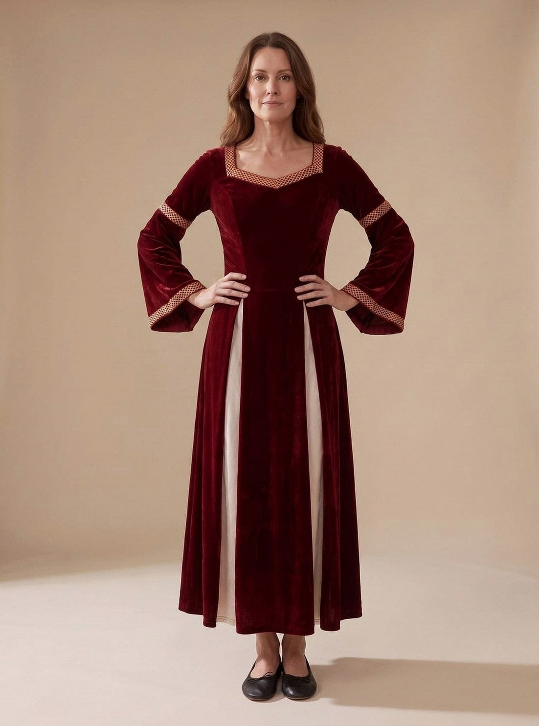 Velvet Square Neck Long Sleeve Maxi Dress