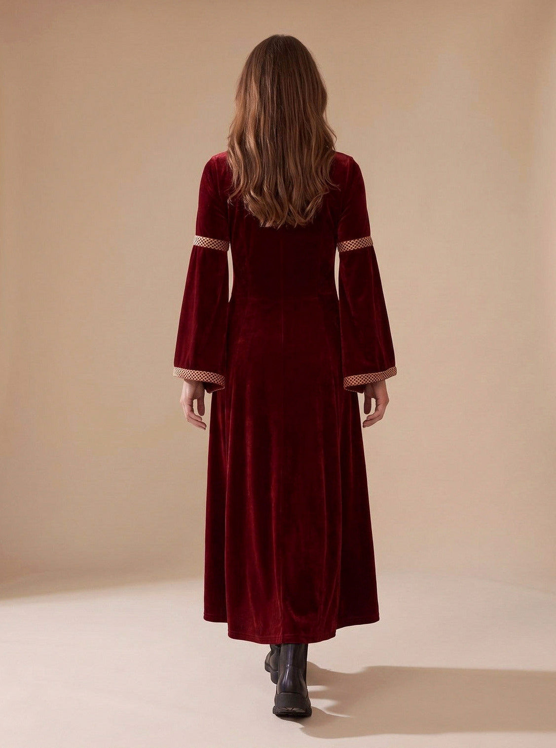 Velvet Square Neck Long Sleeve Maxi Dress