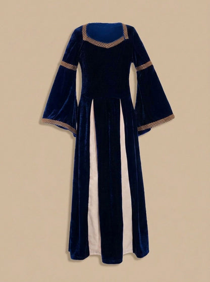 Velvet Square Neck Long Sleeve Maxi Dress